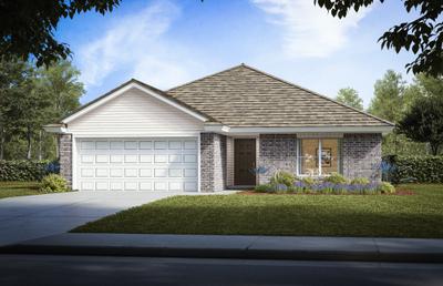 Elevation B. 1,386sf New Home in Mustang, OK