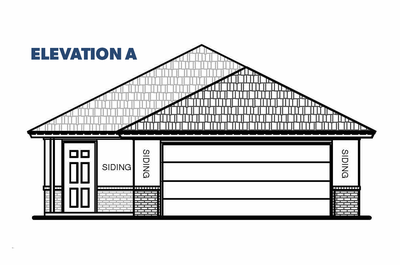 Elevation A. 1,253sf New Home in Muskogee, OK
