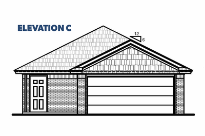 Elevation C. 1,342sf New Home